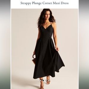 A&F strappy plunge corset maxi dress